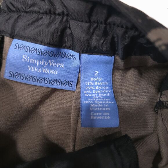 Y2K Vera Wang Knee Skirt Sz6 28W 90s Punk Rock Grunge Camo Zippers Black Brown - Picture 9 of 12